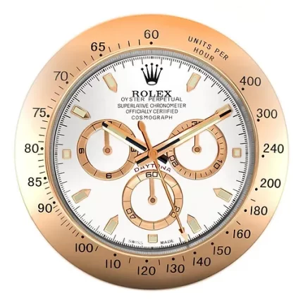 Rolex Daytona Series,Rose Gold & White | Wall Clock