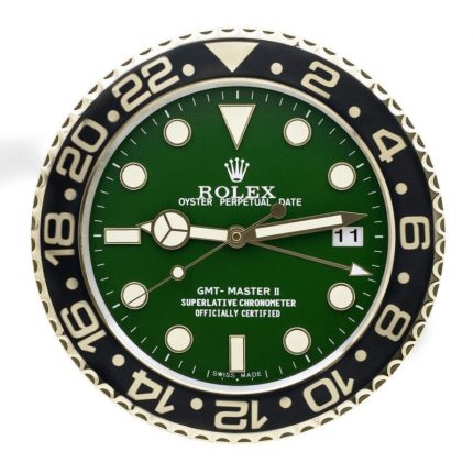 Rolex GMT Master Series,Gold & Green Vintage | Wall Clocks