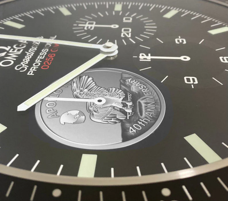 Omega Speedmaster Wall Clock | 40th Anniversary Silver
