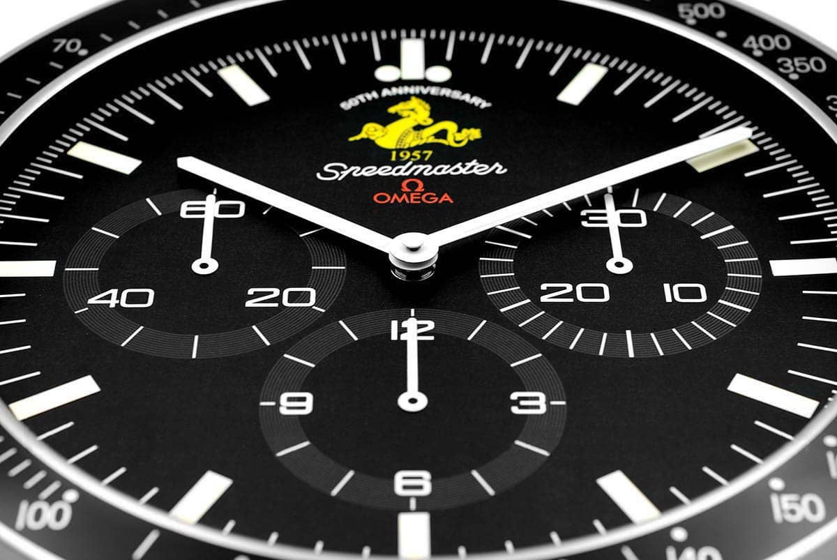Omega Speedmaster Moonwatch Wall Clock | 50th Anniversary Silver