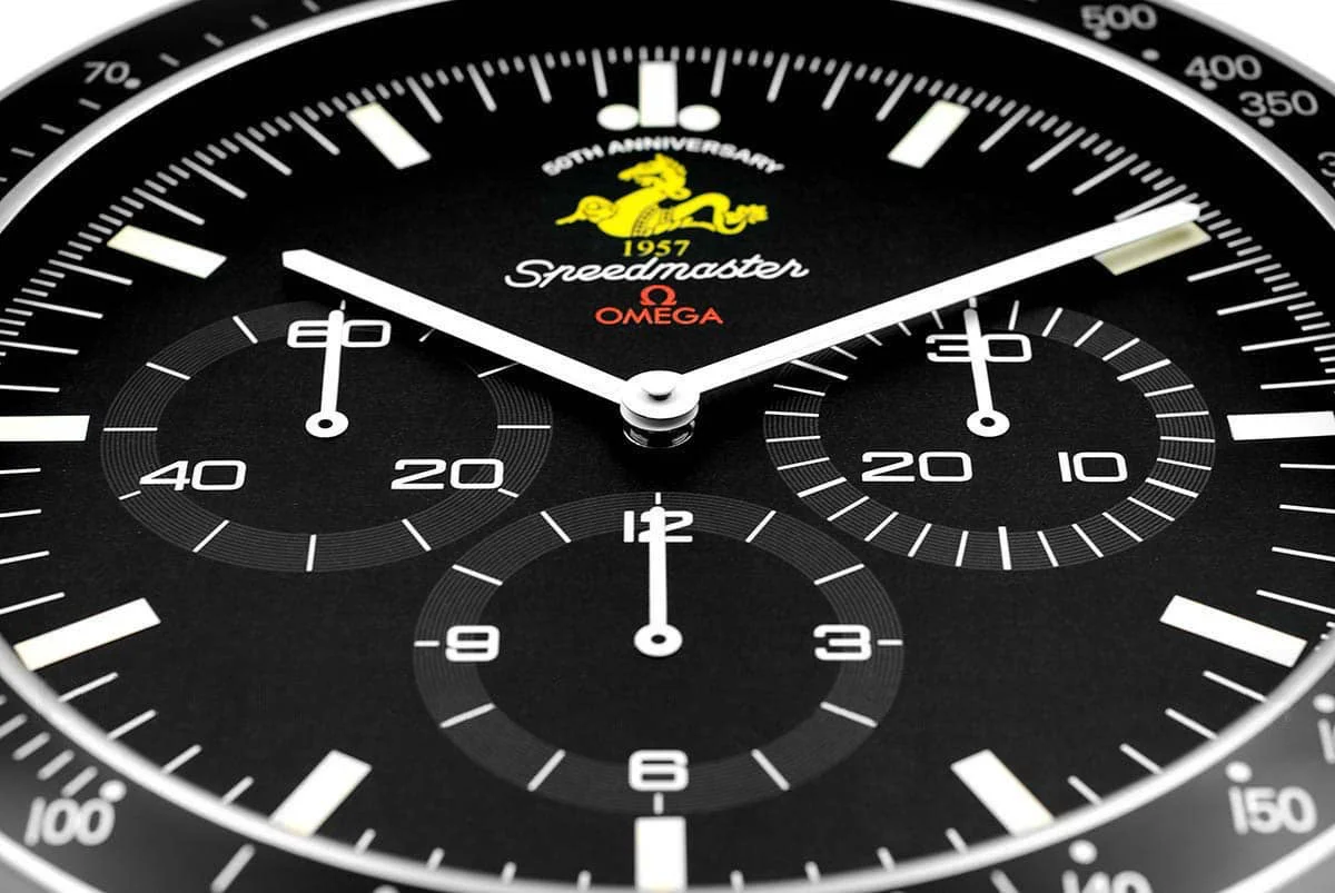 Omega Speedmaster Moonwatch Wall Clock | 50th Anniversary Silver